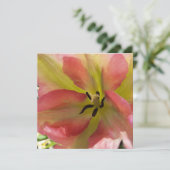 Pink & Gelb Tulip Flat Grußkarte (Stehend Vorderseite)