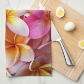 Pink-Gelb-Weiß-Mixed-Plumeria-Blume Handtuch (Viertel Falte)