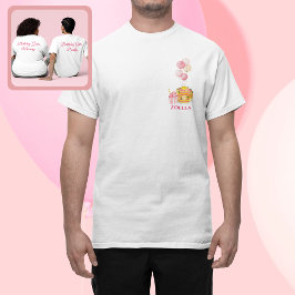 Pink-Gelbe Geburtstagsmädchen-Vater T-Shirt