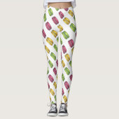 Pink-Gelbe Pastel Französischer Macaron Macarons C Leggings (Vorderseite)