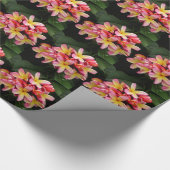 Pink-gelbe Plumeria-Blume-Umschlagpapier Geschenkpapier (Ecke)
