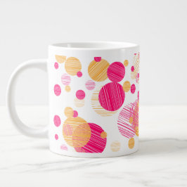 Pink-gelbe Polka-Dot-Muster Jumbo-Tasse