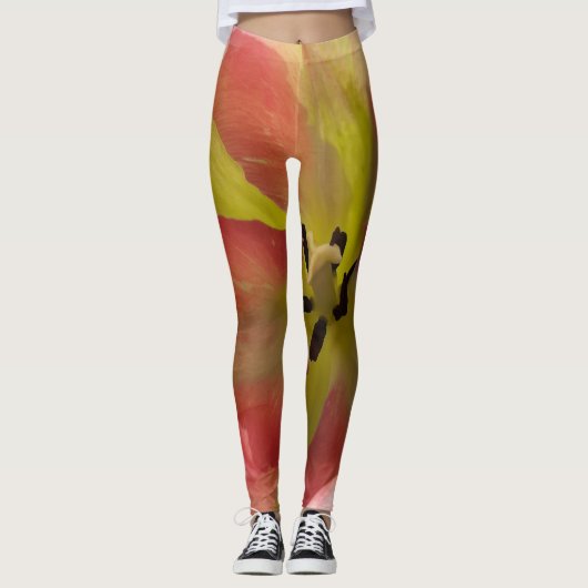 Pink-gelbe Tulip-Leggings Leggings (Vorderseite)