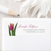 Pink-gelbe Tulip-Rücksendeadressen-Aufkleber (Insitu)