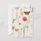 Pink-Gelbe Wildblume Whimsical Wedding RSVP Karte (Rückseite)