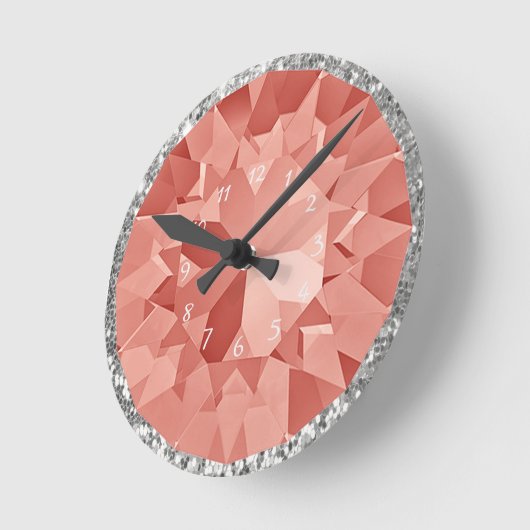 Pink Gem Runde Wanduhr (Winkel)