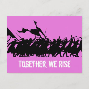 Pink "Gemeinsam, wir aufsteigen" Postkarte