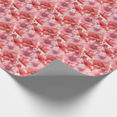 Pink-gemischte Blume auf Elfenbein Geschenkpapier (Ecke)