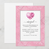 Pink Gemstone Geburtstagsparty Einladung (Vorne/Hinten)