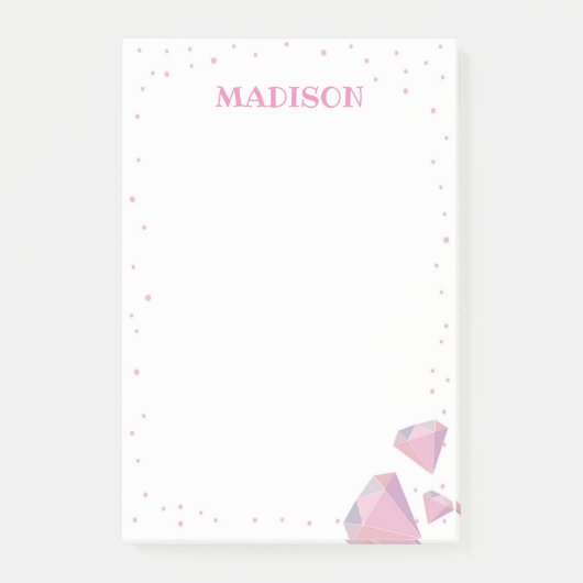 Pink Gemstone Post It Post-it Klebezettel (Vorderseite)