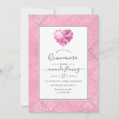 Pink Gemstone Quinceañera Einladung (Vorderseite)