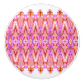 Pink Gemustert Draw Pull Keramikknauf (Vorderseite)
