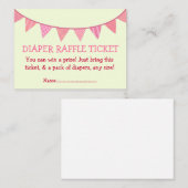Pink Gemustert Flags - Windeln Raffle Ticket für G Begleitkarte (Vorne/Hinten)