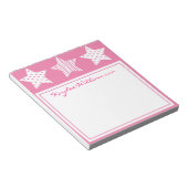 Pink Gemustert Stars Notepad Notizblock (angewinkelt)