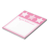 Pink Gemustert Stars Notepad Notizblock (Rotiert)