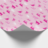 Pink Gemusterte Langorntafel Geschenkpapier (Ecke)