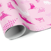 Pink Gemusterte Langorntafel Geschenkpapier (Rolleneckpunkt)