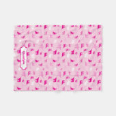 Pink Gemustertes Langornmuster Fleecedecke (Vorderseite (Horizontal))