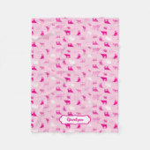 Pink Gemustertes Langornmuster Fleecedecke (Vorderseite)
