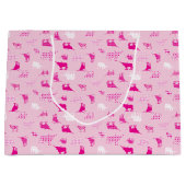 Pink Gemustertes Langornmuster Große Geschenktüte (Vorderseite)