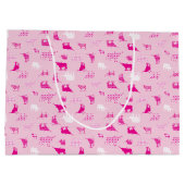 Pink Gemustertes Langornmuster Große Geschenktüte (Rückseite)