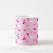 Pink Gemustertes Langornmuster Kaffeetasse (Mittel)