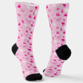 Pink Gemustertes Langornmuster Socken (Gewinkelt)