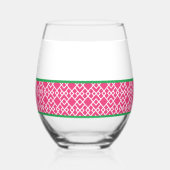 Pink Geometric Celebrate Weinglas Ohne Stiel (Rückseite)