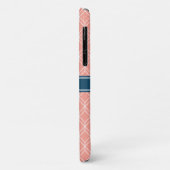 Pink Geometric Diamond Muster Blue Monogram Case-Mate iPhone Hülle (Hinten/Links)