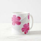 Pink geometric flower mug kaffeetasse (VorderseiteRechts)