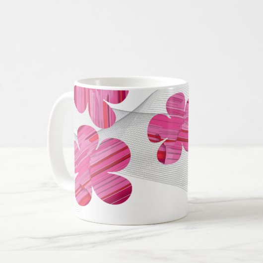 Pink geometric flower mug kaffeetasse (Vorderseite Links)