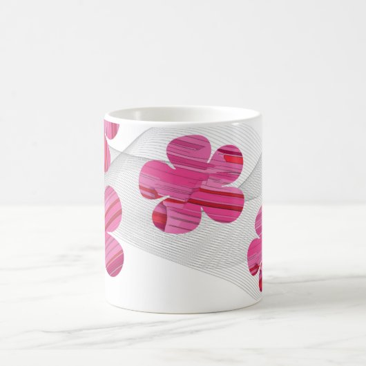 Pink geometric flower mug kaffeetasse (Mittel)