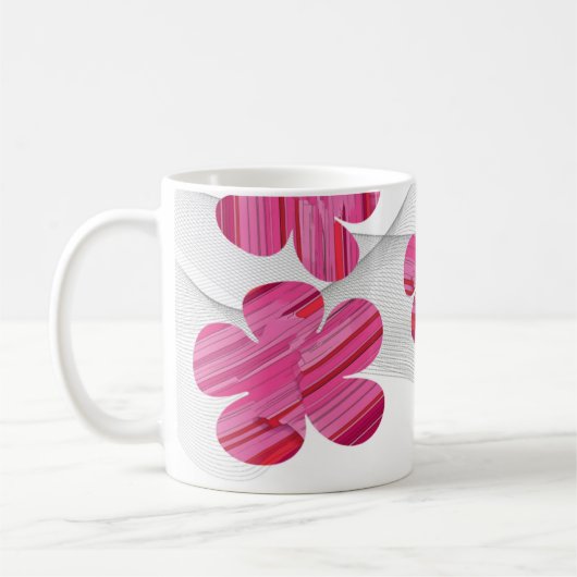 Pink geometric flower mug kaffeetasse (Links)