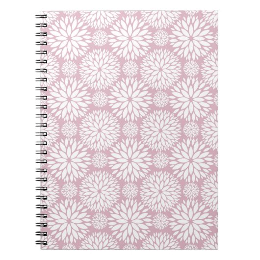 Pink Geometric Flower Pattern Notizblock (Vorderseite)