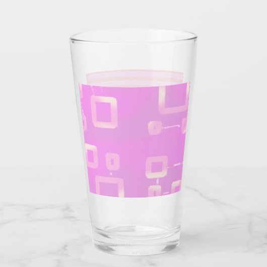 Pink Geometric Glass Cup Glas (Rückseite)