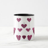 Pink Geometric Heart Arrows - Modern Romantic Comb Tasse (Zentrum)