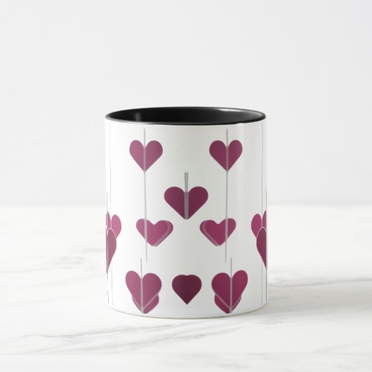 Pink Geometric Heart Arrows - Modern Romantic Comb Tasse (Zentrum)