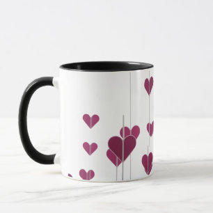 Pink Geometric Heart Arrows - Modern Romantic Comb Tasse