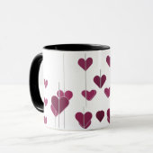 Pink Geometric Heart Arrows - Modern Romantic Comb Tasse (Vorderseite Links)