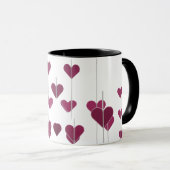 Pink Geometric Heart Arrows - Modern Romantic Comb Tasse (VorderseiteRechts)