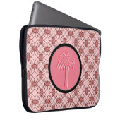 Pink Geometric Lattice Design-Carolina Palm Laptopschutzhülle (Vorne Rechts)