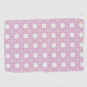 Pink geometric mandala patterned golfhandtuch (Horizontal)