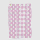 Pink geometric mandala patterned golfhandtuch (Vorderseite)