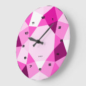 Pink Geometric Modern Design Große Wanduhr (Winkel)