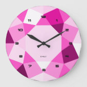 Pink Geometric Modern Design Große Wanduhr (Vorderseite)
