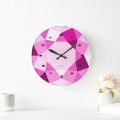 Pink Geometric Modern Design Große Wanduhr (Zuhause)