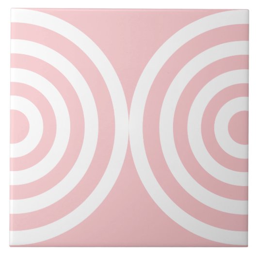 Pink Geometric Muster Mitte Jahrhundert Moderne Fliese (Vorderseite)