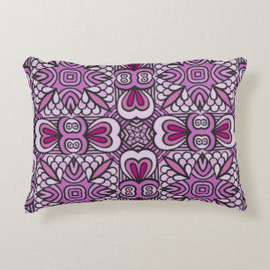 Pink Geometric, Nahtloses Muster, Kissen