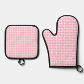 Pink Geometric Ofenhandschuh & Topflappen-Set (Vorderseite)