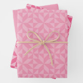 Pink Geometric Quilblock Pattern Geschenkpapier Set (Beispiel)
